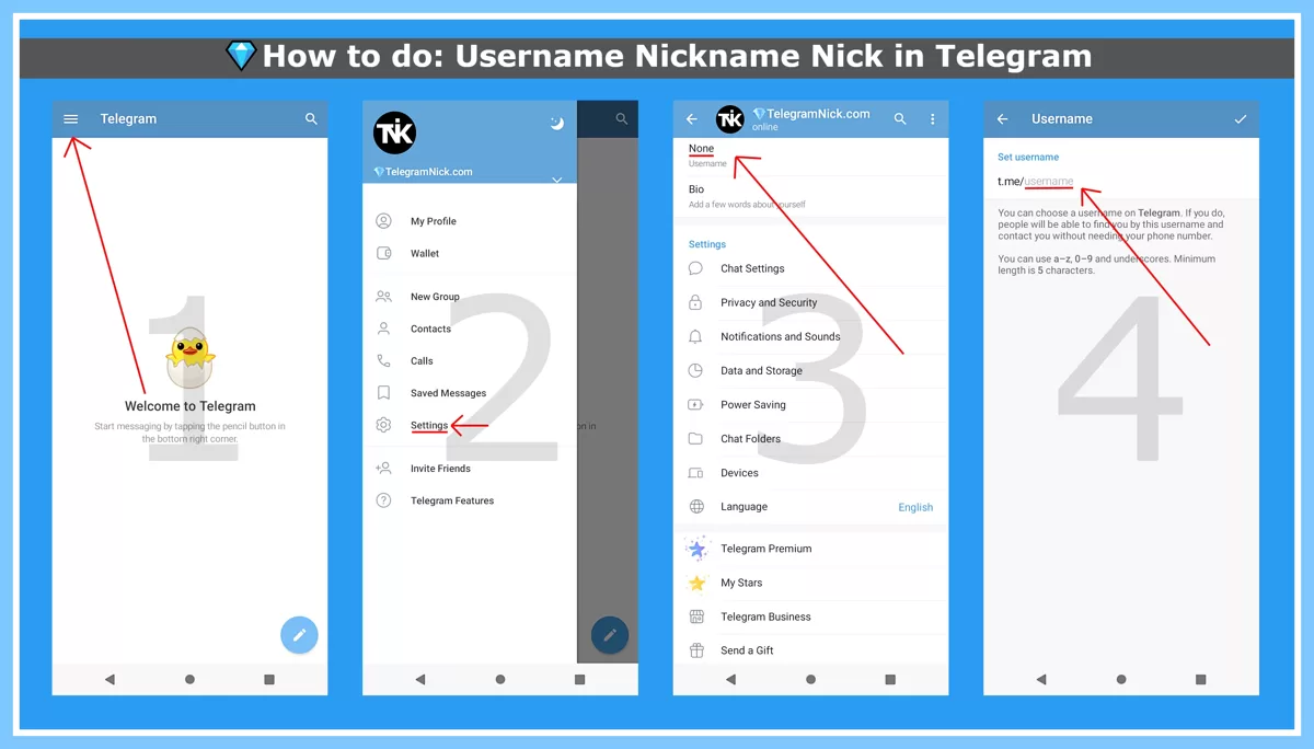 How to do: Username Nickname Nick in Telegram